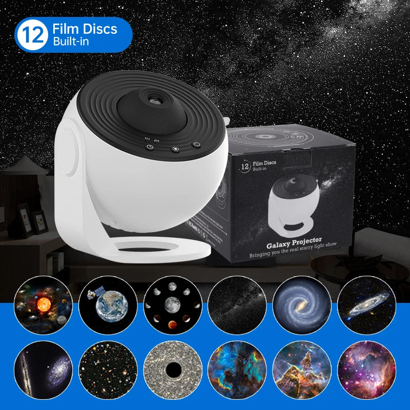Galaxy Star Projector 360° Rotating Night Light for Kids & Bedroom