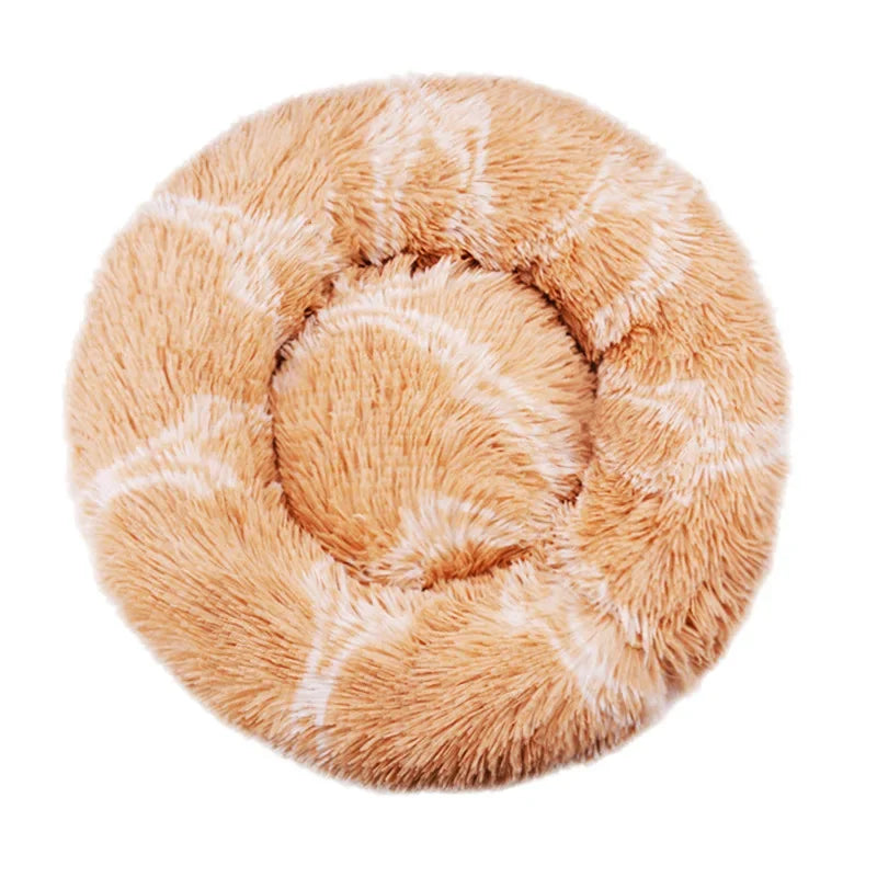 Round Plush Pet Bed – Soft Cozy Dog & Cat Bed for Small to Large Pets