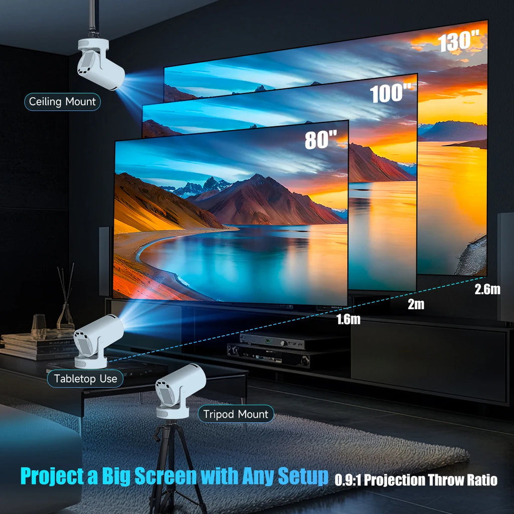 Magcubic HY300 Pro+ 4K 720P Projector Android 11, 8000 Lumens, WiFi 6, BT5.4, 5W Speaker