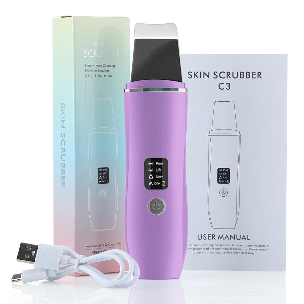 Ultrasonic Skin Scrubber Deep Face Cleaning & Blackhead Remover