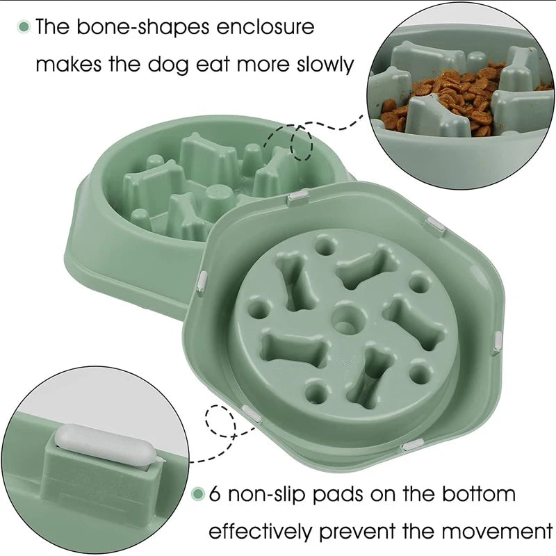 Anti-Choke Slow Feeder Bowl for Small & Medium Dogs