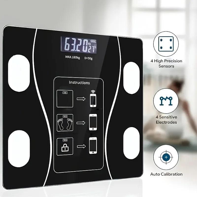 Intelligent Digital Body Scale With Backlit LED Display Screen, Weighing Up To 400 Pounds