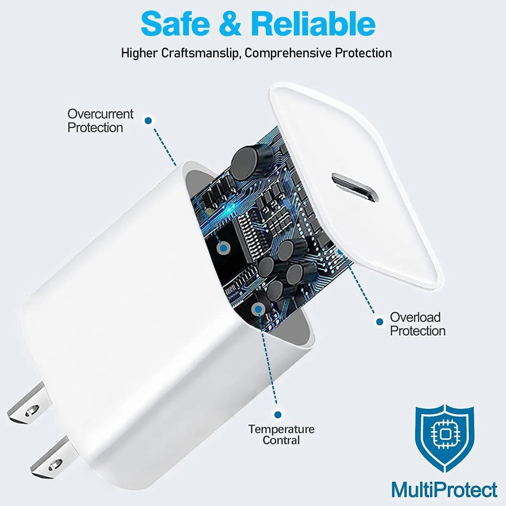 Fast Charging Wall Charger with 6FT USB-C Cable