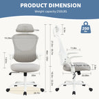 JHK Mesh Office Chair Ergonomic with Adjustable Headrest & Arms