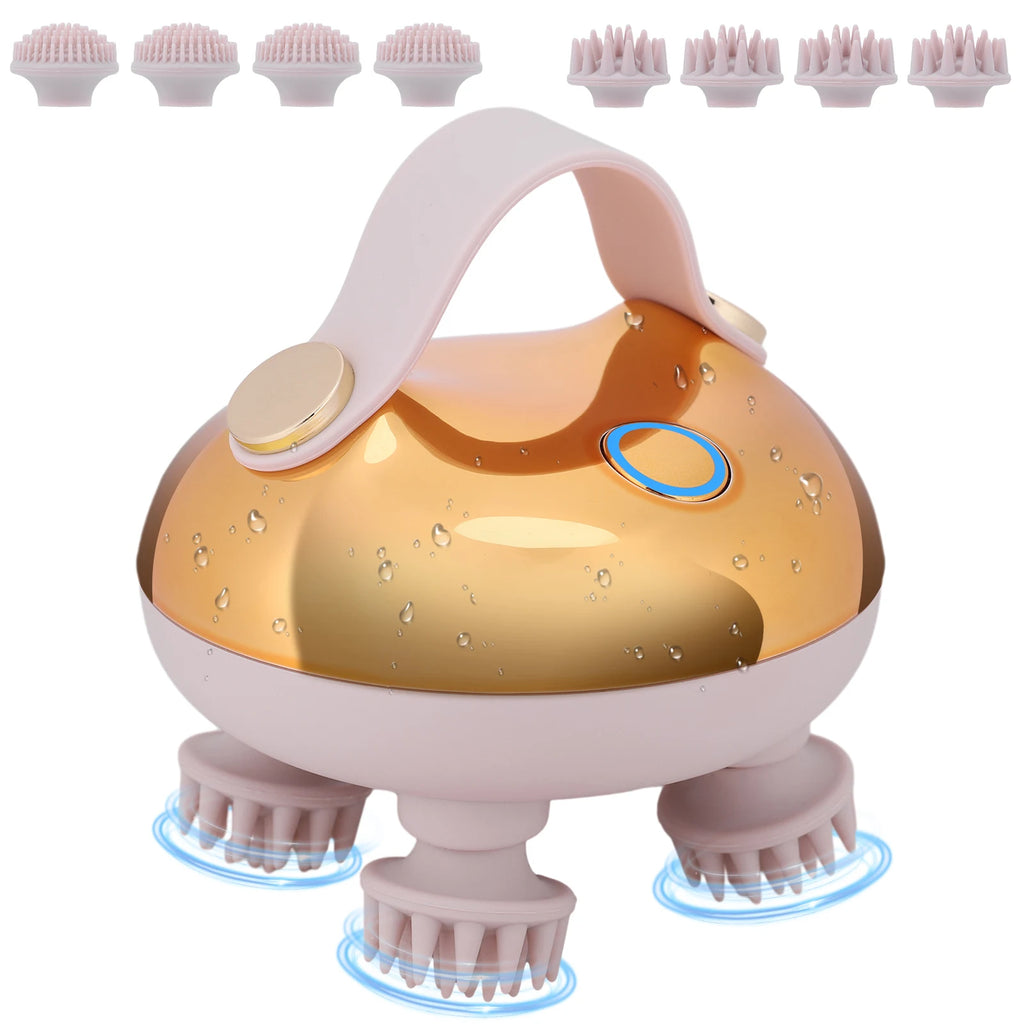 Electric Scalp Massager 8 Silicone Heads, 3 Modes for Hair Growth & Stress Relief