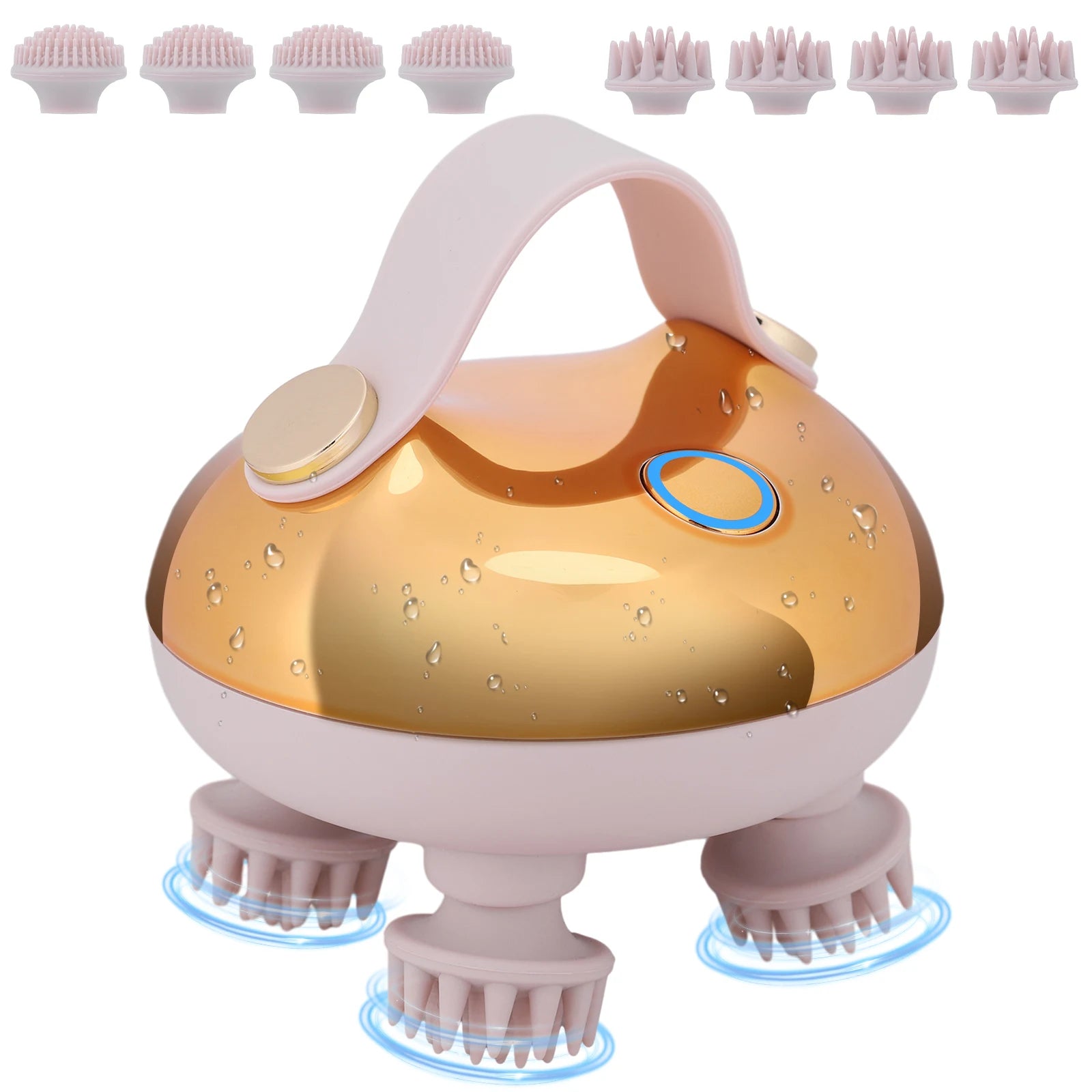 Electric Scalp Massager 8 Silicone Heads, 3 Modes for Hair Growth & Stress Relief