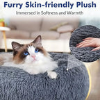Round Plush Pet Bed – Soft Cozy Dog & Cat Bed for Small to Large Pets
