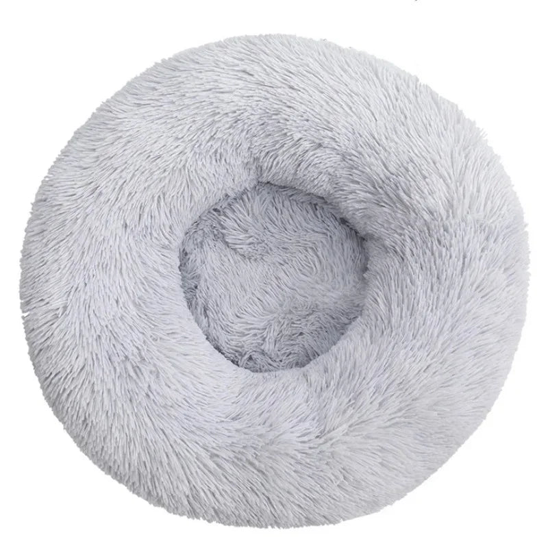 Round Plush Pet Bed – Soft Cozy Dog & Cat Bed for Small to Large Pets