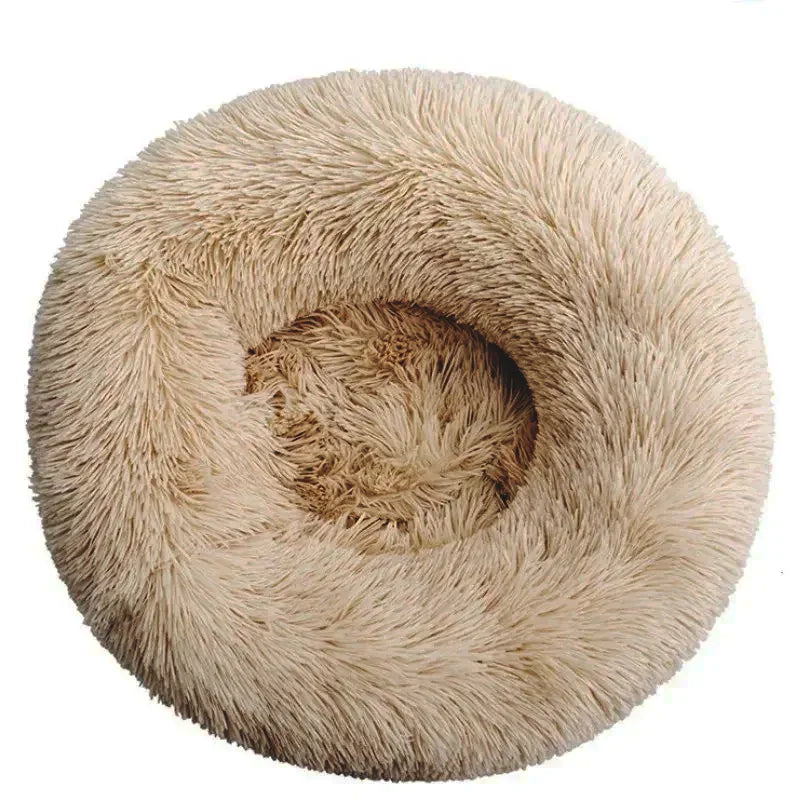 Round Plush Pet Bed – Soft Cozy Dog & Cat Bed for Small to Large Pets