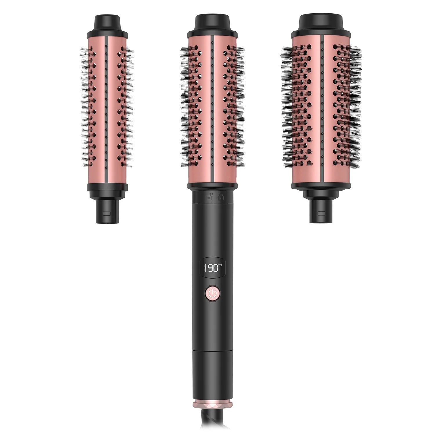Hot Curl Brush Interchangeable Heated Curling & Straightening Iron