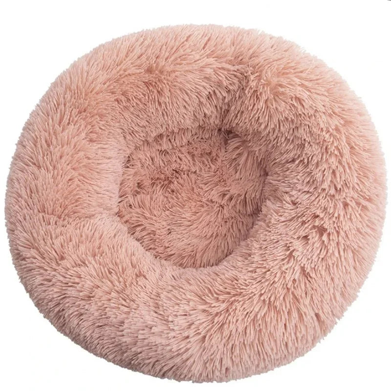 Round Plush Pet Bed – Soft Cozy Dog & Cat Bed for Small to Large Pets