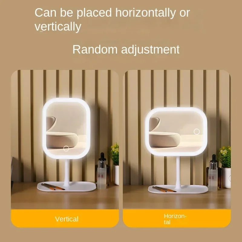 LED Desktop Vanity Mirror 3-Color Dimmable Touch Makeup Mirror