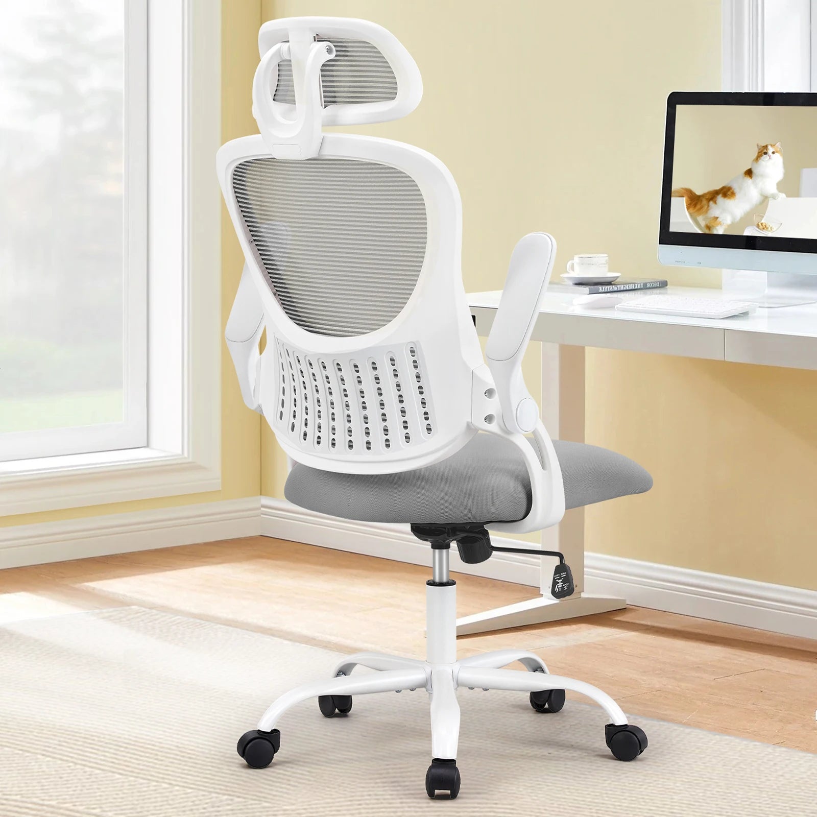 JHK Mesh Office Chair Ergonomic with Adjustable Headrest & Arms