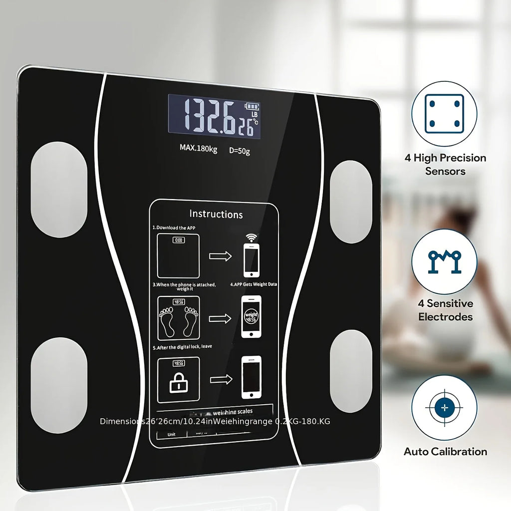 Intelligent Digital Body Scale With Backlit LED Display Screen, Weighing Up To 400 Pounds