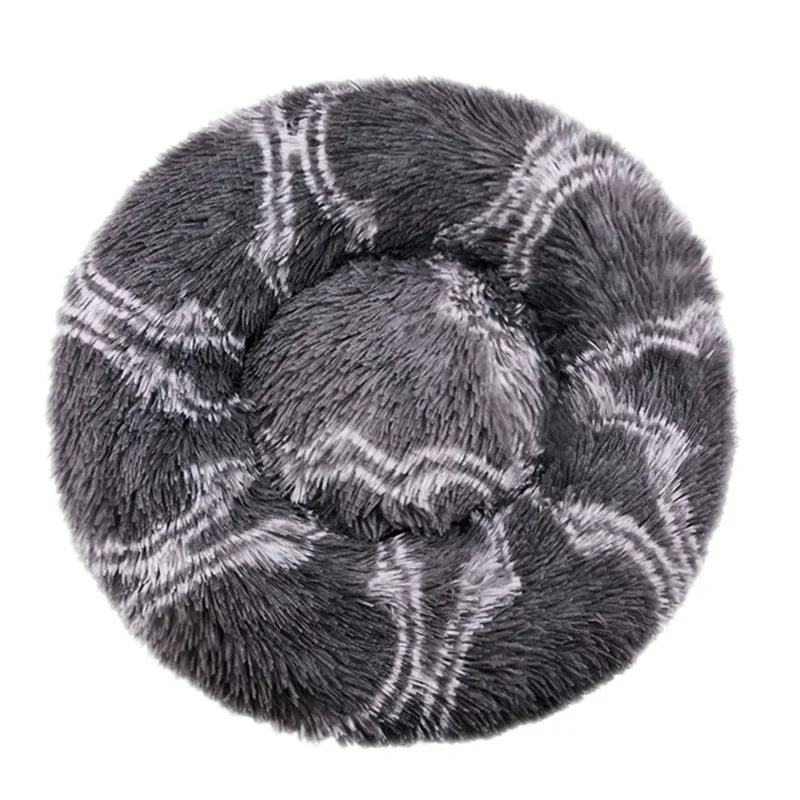 Round Plush Pet Bed – Soft Cozy Dog & Cat Bed for Small to Large Pets