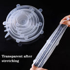 6PCS Stretchable Silicone Food Covers Elastic Lids for Freshness & Microwave Use