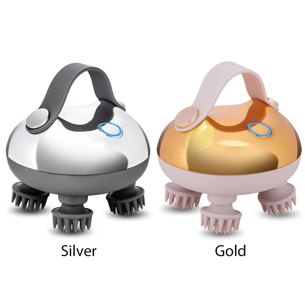 Electric Scalp Massager 8 Silicone Heads, 3 Modes for Hair Growth & Stress Relief