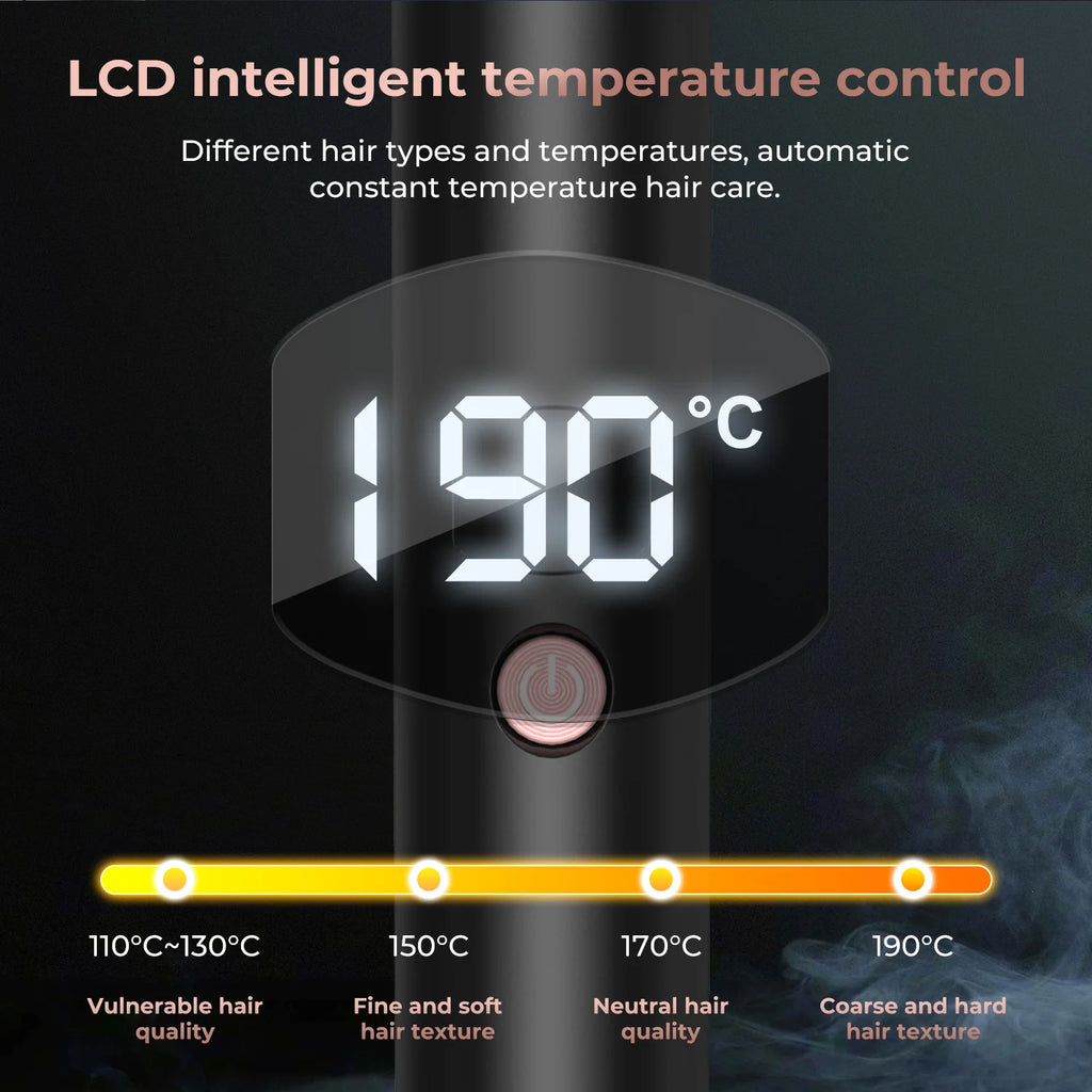 Hot Curl Brush Interchangeable Heated Curling & Straightening Iron