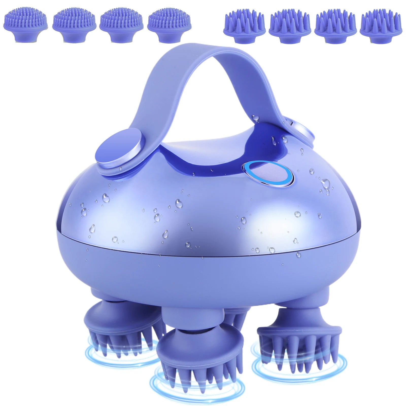 Electric Scalp Massager 8 Silicone Heads, 3 Modes for Hair Growth & Stress Relief