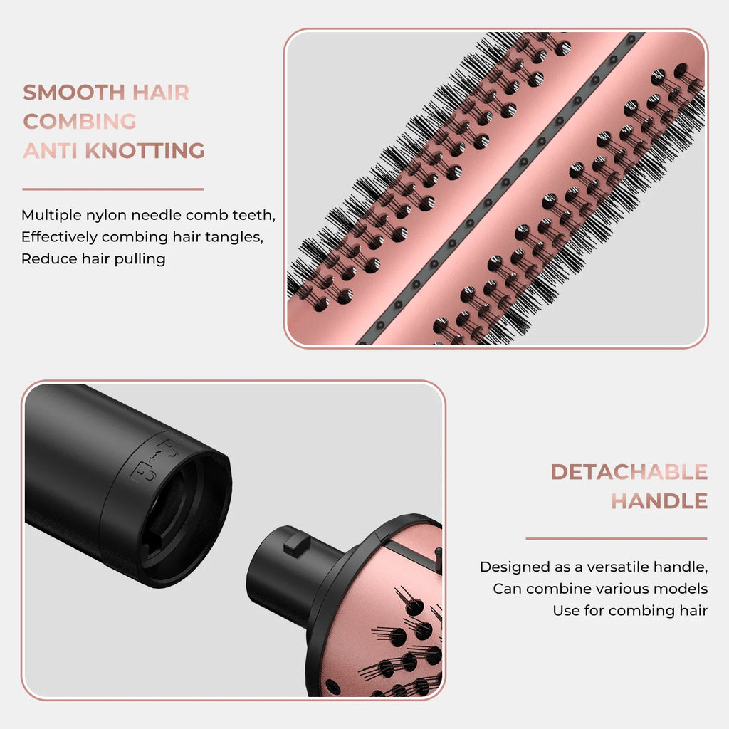 Hot Curl Brush Interchangeable Heated Curling & Straightening Iron