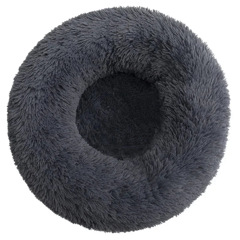 Round Plush Pet Bed – Soft Cozy Dog & Cat Bed for Small to Large Pets