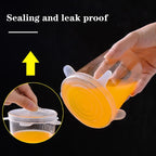 6PCS Stretchable Silicone Food Covers Elastic Lids for Freshness & Microwave Use