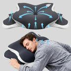 Memory Foam Cervical Pillow Ergonomic Neck Support with Ice Silk Case